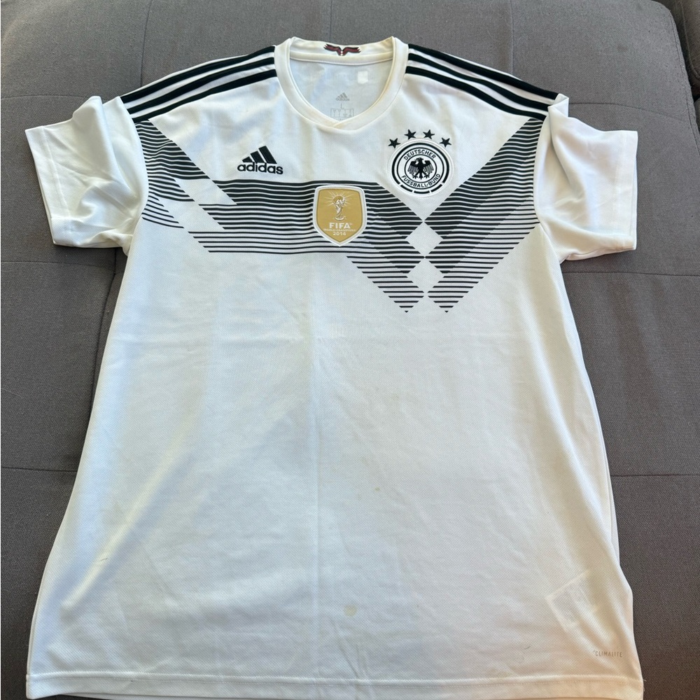 Adidas White and Black Football Jersey